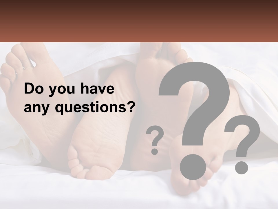 A Person Laying In Bed With Their Feet Up PowerPoint Template