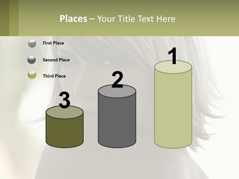 A Woman With Blonde Hair Is Looking At The Camera PowerPoint Template