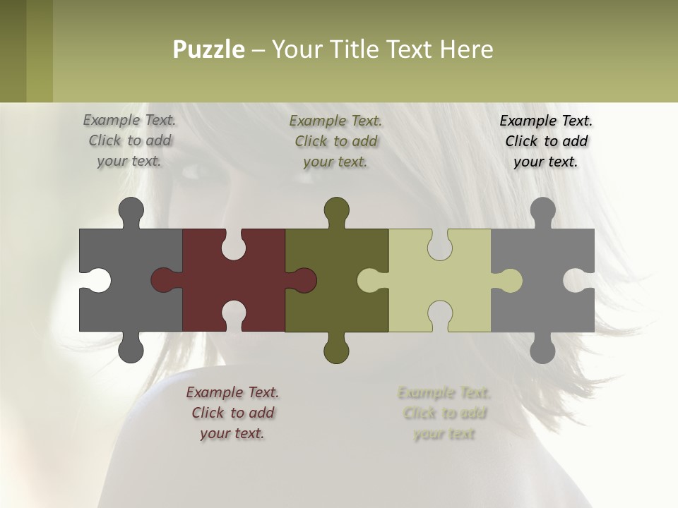 A Woman With Blonde Hair Is Looking At The Camera PowerPoint Template