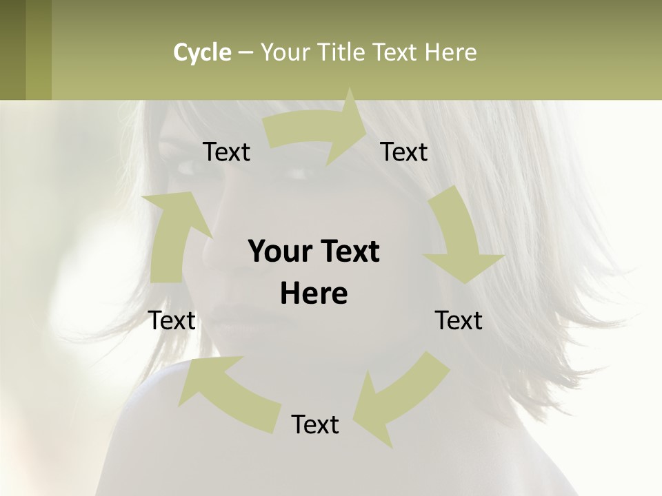 A Woman With Blonde Hair Is Looking At The Camera PowerPoint Template