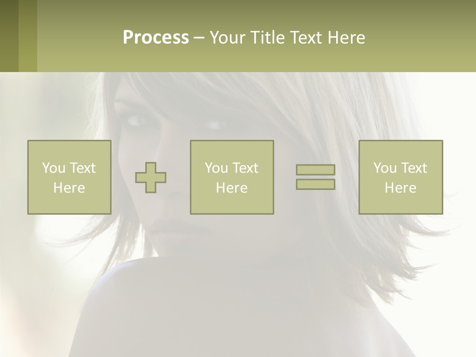 A Woman With Blonde Hair Is Looking At The Camera PowerPoint Template