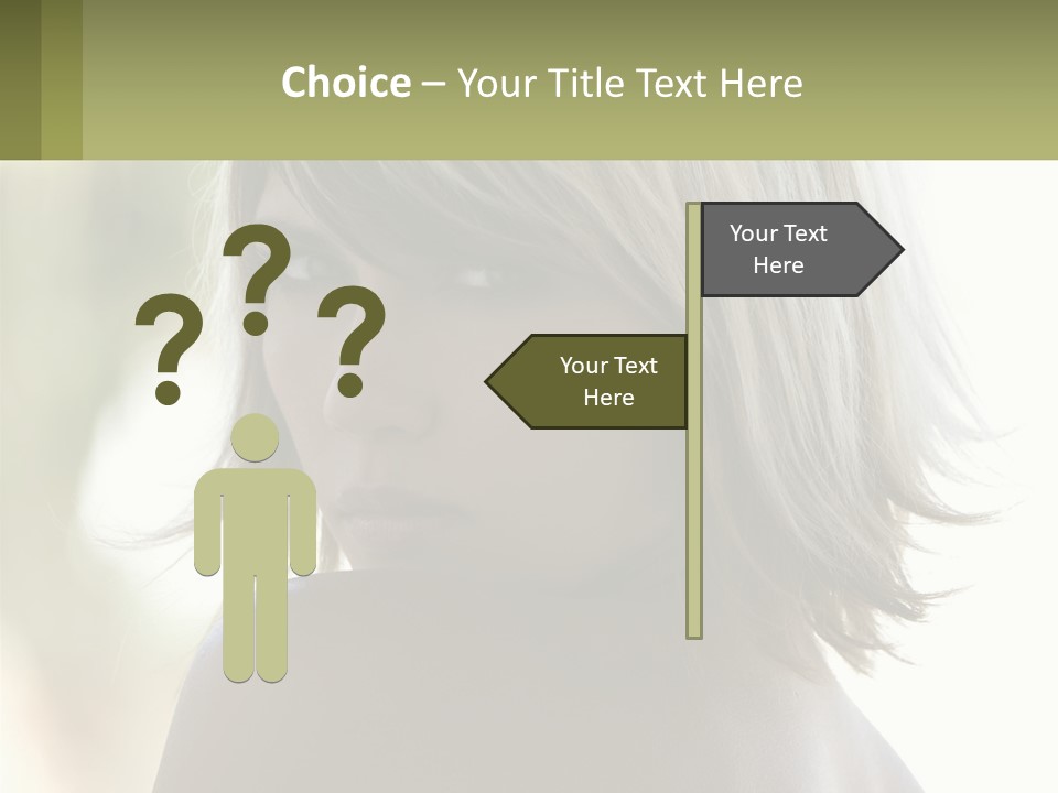 A Woman With Blonde Hair Is Looking At The Camera PowerPoint Template