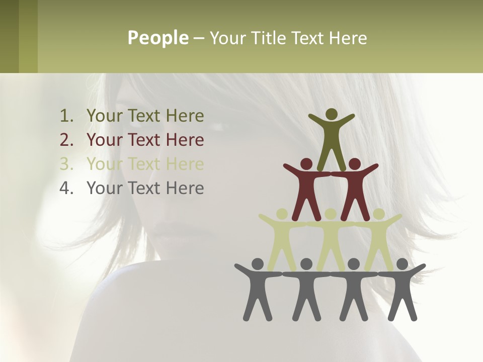 A Woman With Blonde Hair Is Looking At The Camera PowerPoint Template