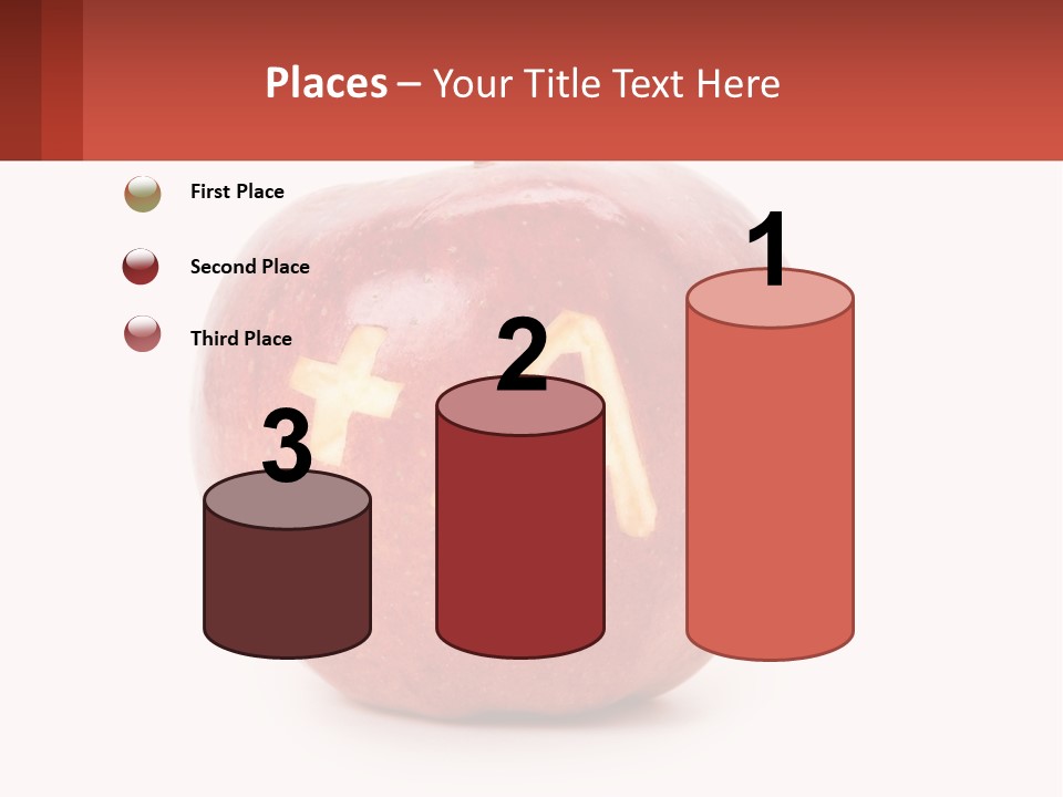 A Red Apple With A Plus Sign On It PowerPoint Template