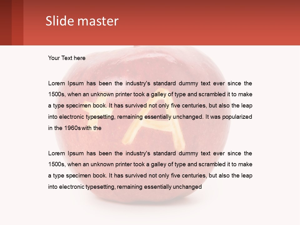 A Red Apple With A Plus Sign On It PowerPoint Template