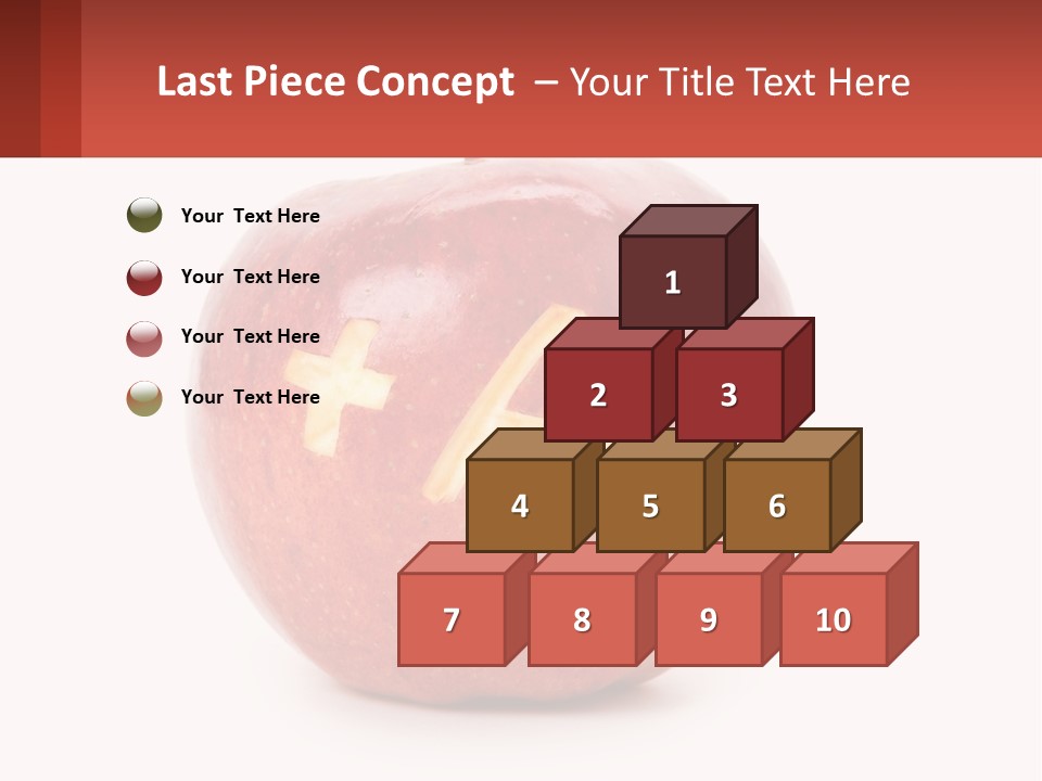 A Red Apple With A Plus Sign On It PowerPoint Template
