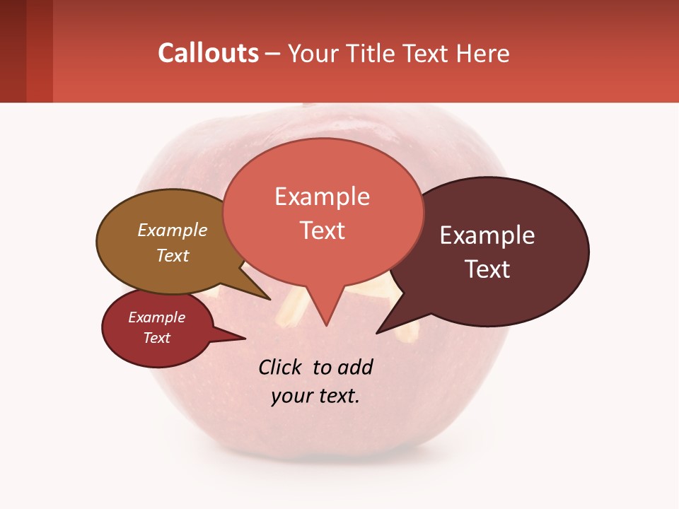 A Red Apple With A Plus Sign On It PowerPoint Template