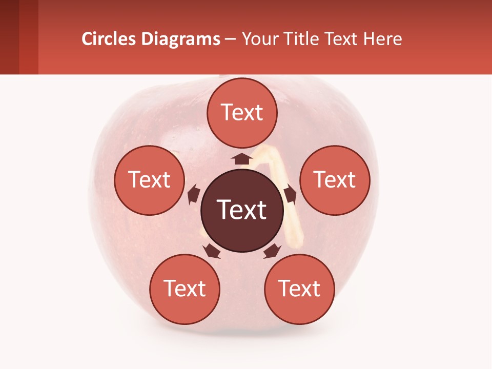 A Red Apple With A Plus Sign On It PowerPoint Template