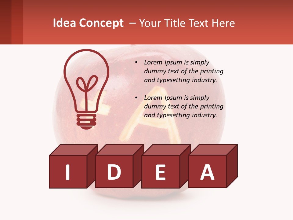 A Red Apple With A Plus Sign On It PowerPoint Template