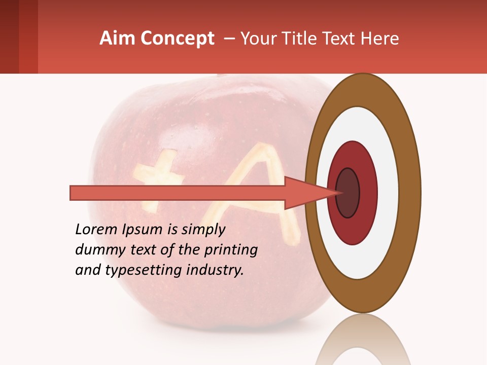 A Red Apple With A Plus Sign On It PowerPoint Template