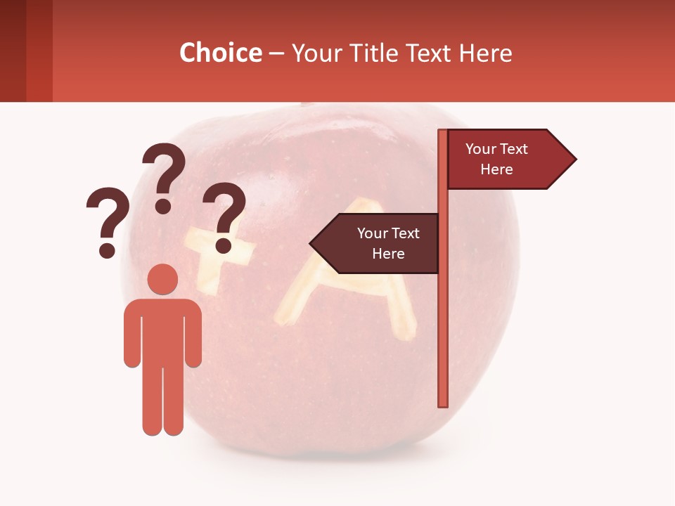 A Red Apple With A Plus Sign On It PowerPoint Template