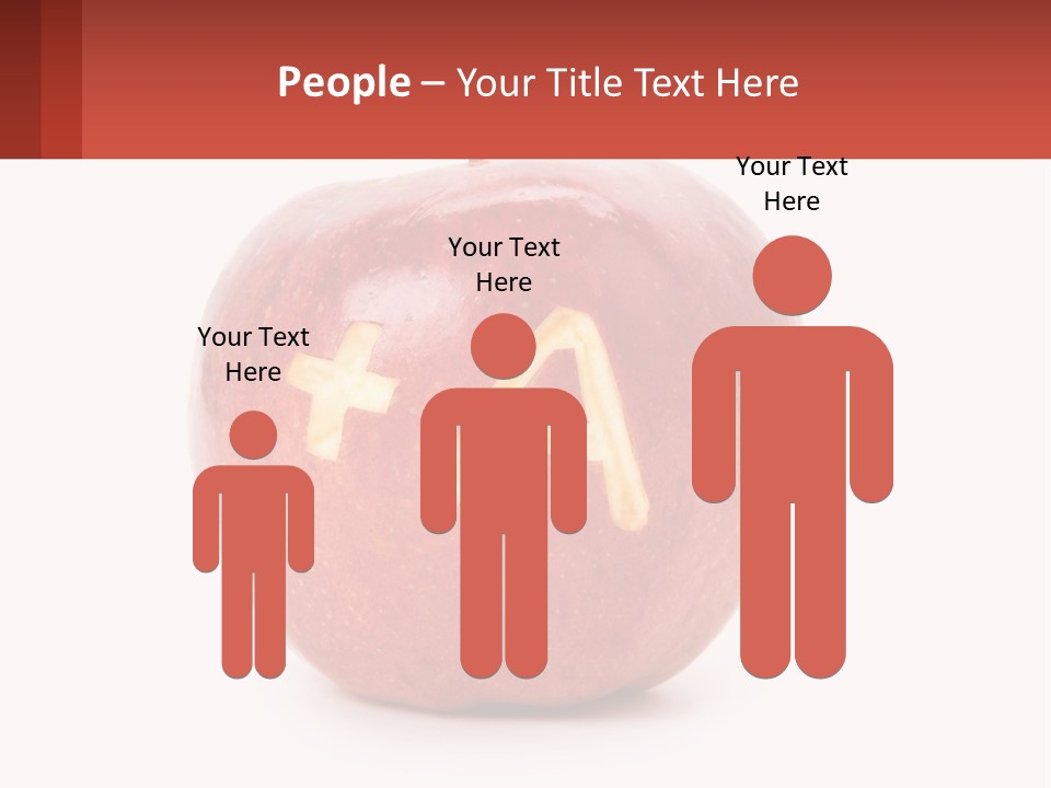 A Red Apple With A Plus Sign On It PowerPoint Template