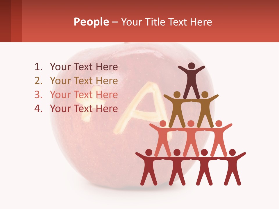 A Red Apple With A Plus Sign On It PowerPoint Template