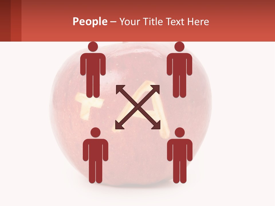 A Red Apple With A Plus Sign On It PowerPoint Template