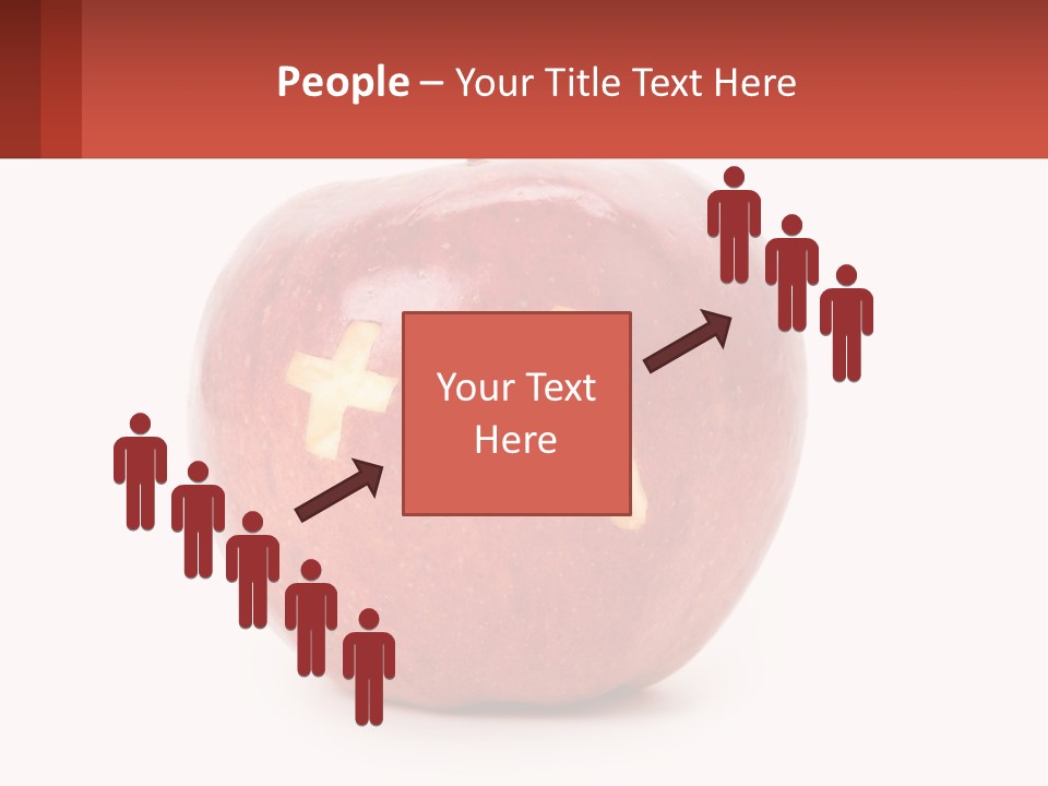 A Red Apple With A Plus Sign On It PowerPoint Template