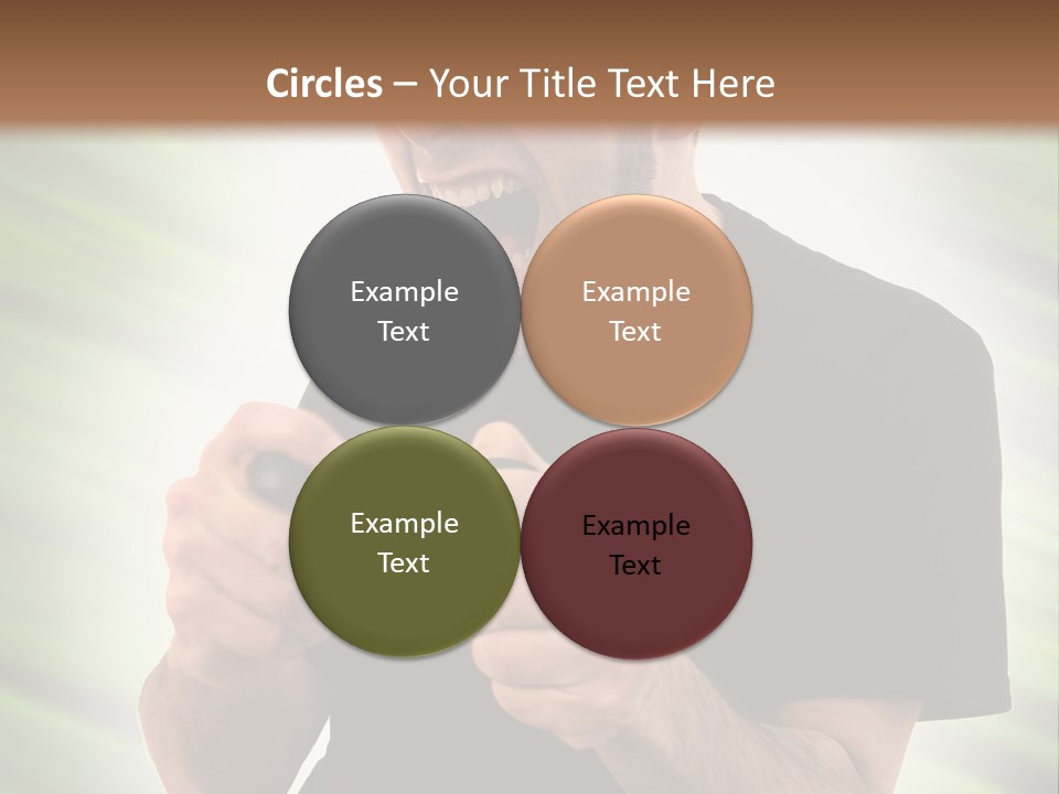 A Man Holding A Remote Control In His Hand PowerPoint Template