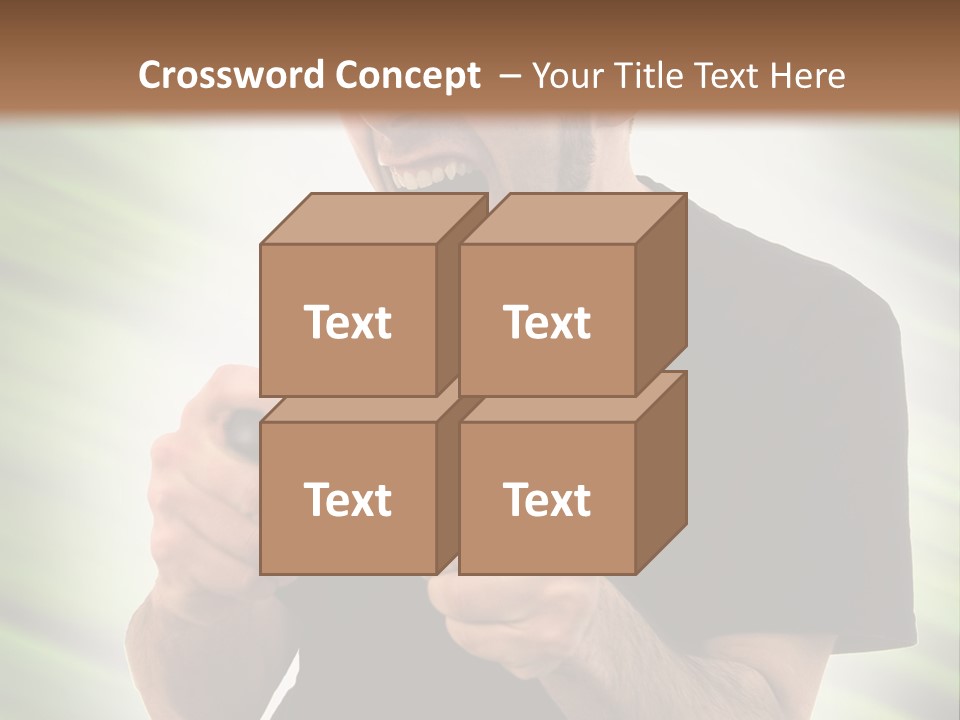 A Man Holding A Remote Control In His Hand PowerPoint Template