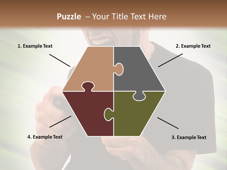 A Man Holding A Remote Control In His Hand PowerPoint Template