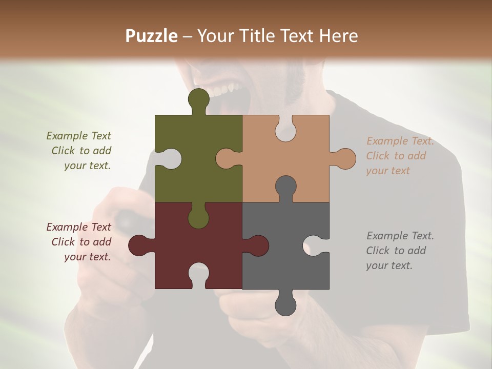 A Man Holding A Remote Control In His Hand PowerPoint Template