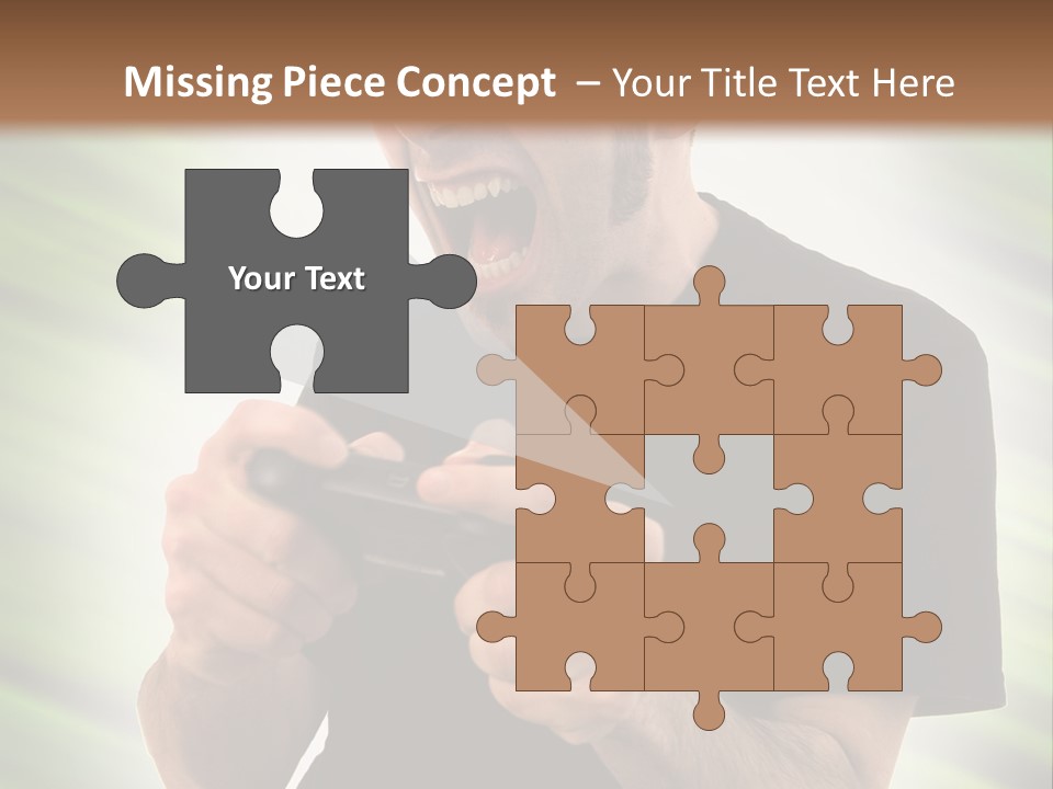 A Man Holding A Remote Control In His Hand PowerPoint Template