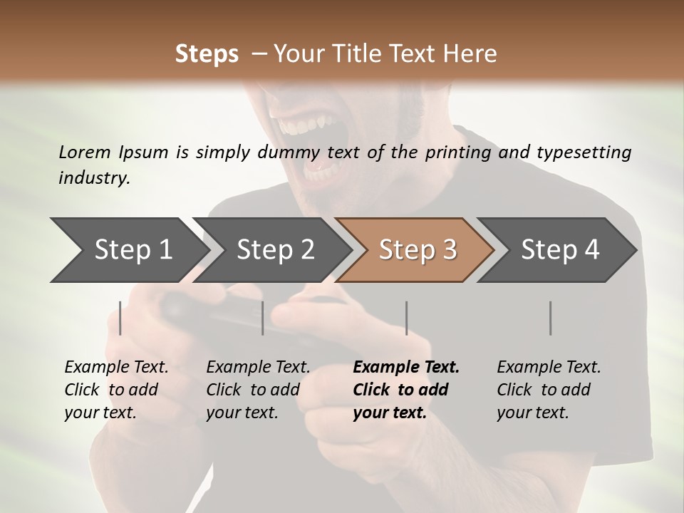 A Man Holding A Remote Control In His Hand PowerPoint Template