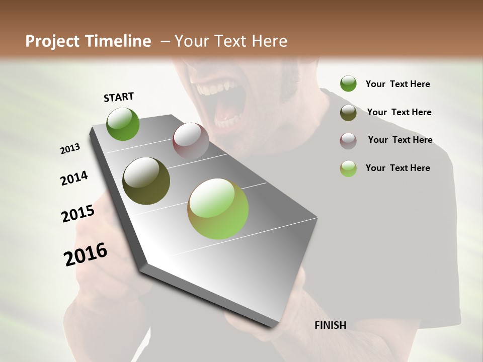 A Man Holding A Remote Control In His Hand PowerPoint Template