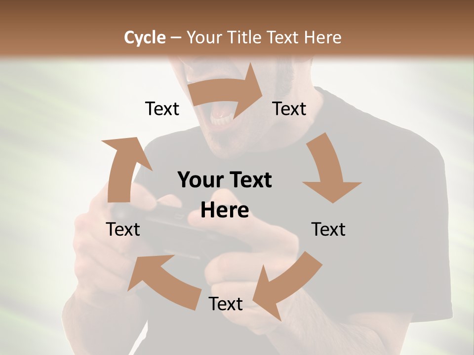 A Man Holding A Remote Control In His Hand PowerPoint Template