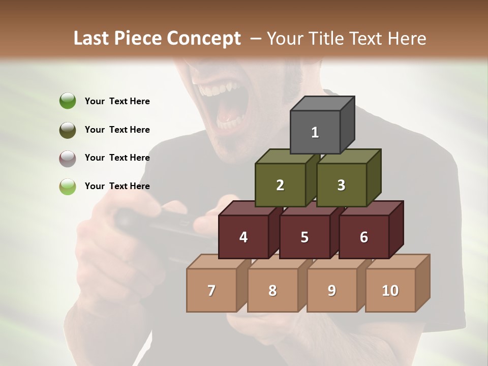 A Man Holding A Remote Control In His Hand PowerPoint Template