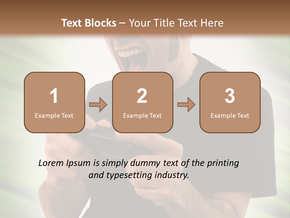 A Man Holding A Remote Control In His Hand PowerPoint Template