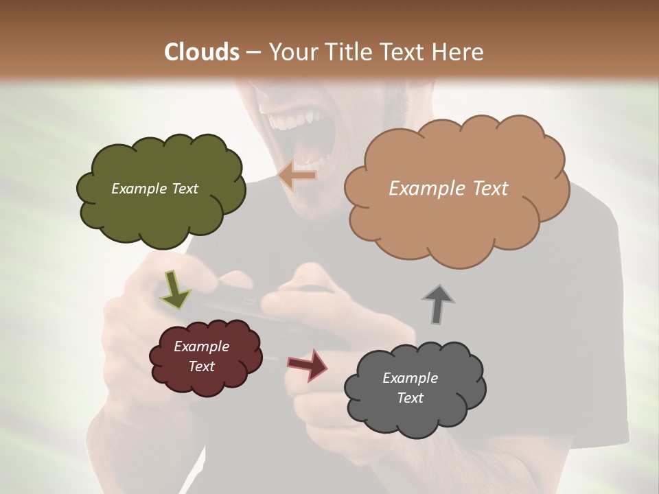 A Man Holding A Remote Control In His Hand PowerPoint Template