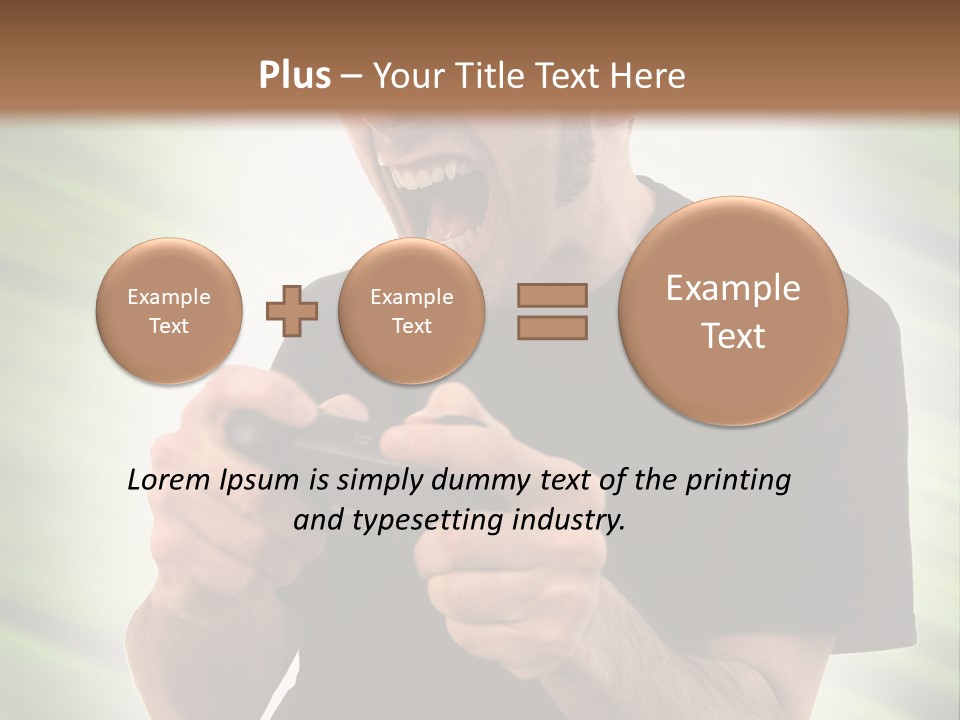 A Man Holding A Remote Control In His Hand PowerPoint Template