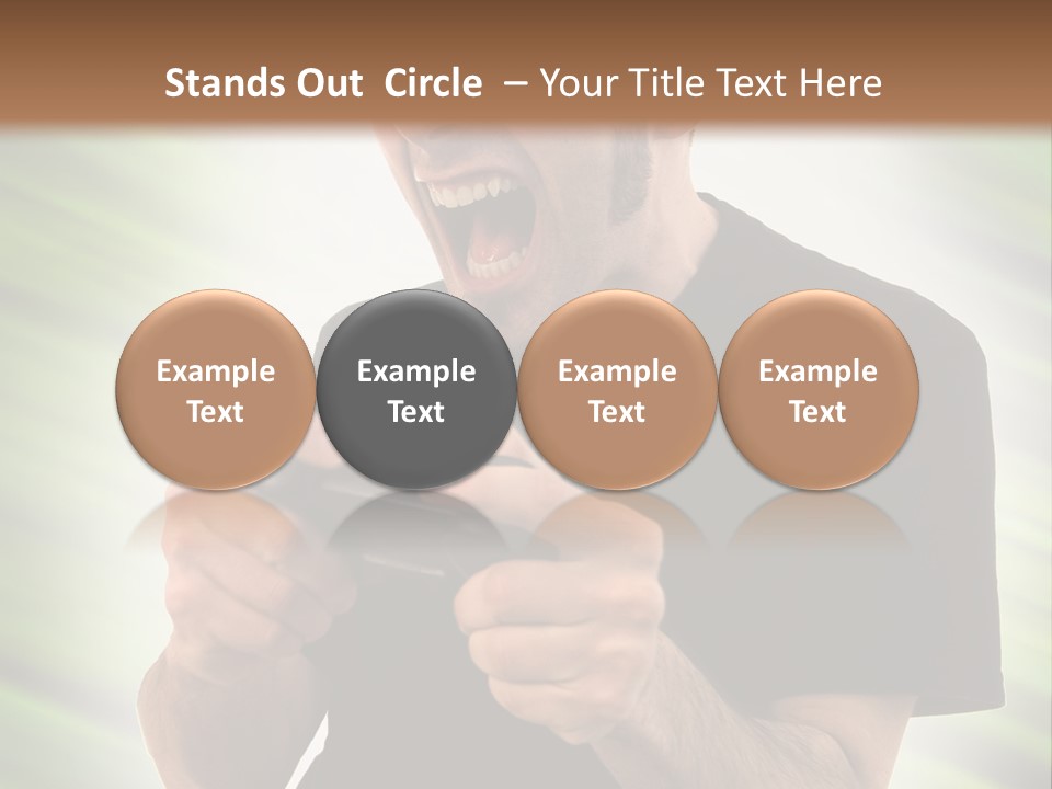 A Man Holding A Remote Control In His Hand PowerPoint Template