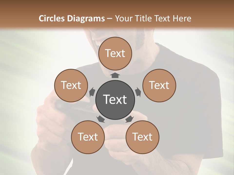 A Man Holding A Remote Control In His Hand PowerPoint Template