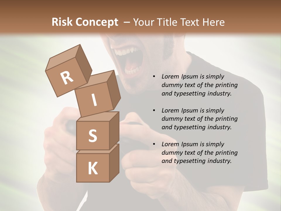 A Man Holding A Remote Control In His Hand PowerPoint Template