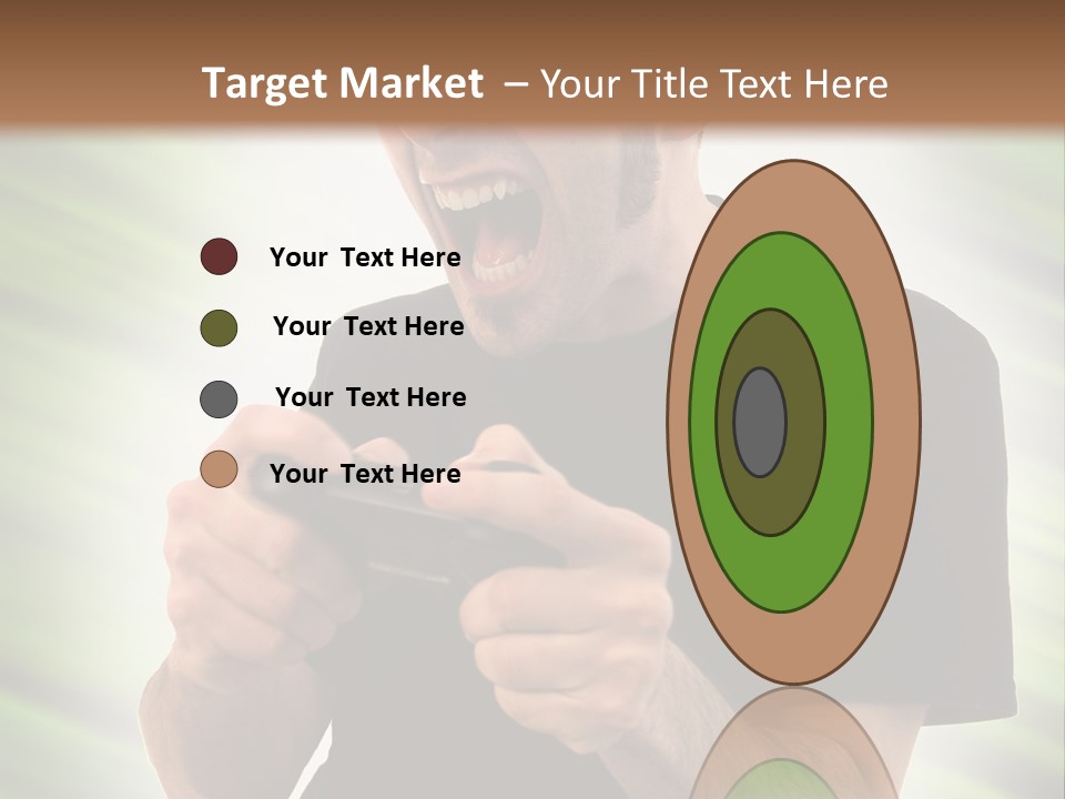 A Man Holding A Remote Control In His Hand PowerPoint Template