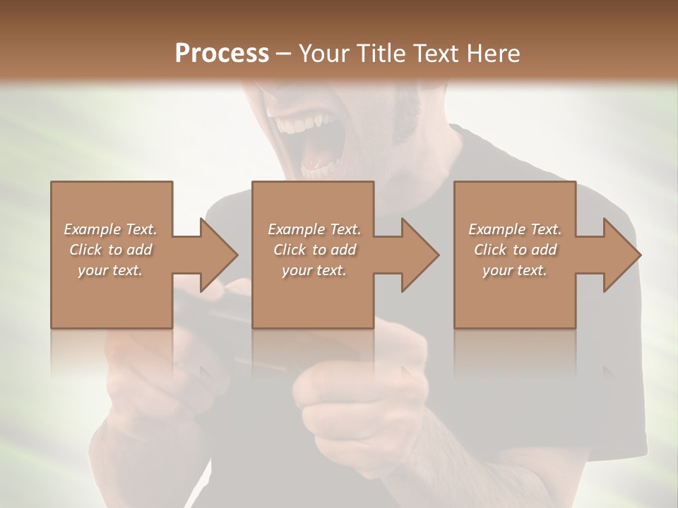 A Man Holding A Remote Control In His Hand PowerPoint Template