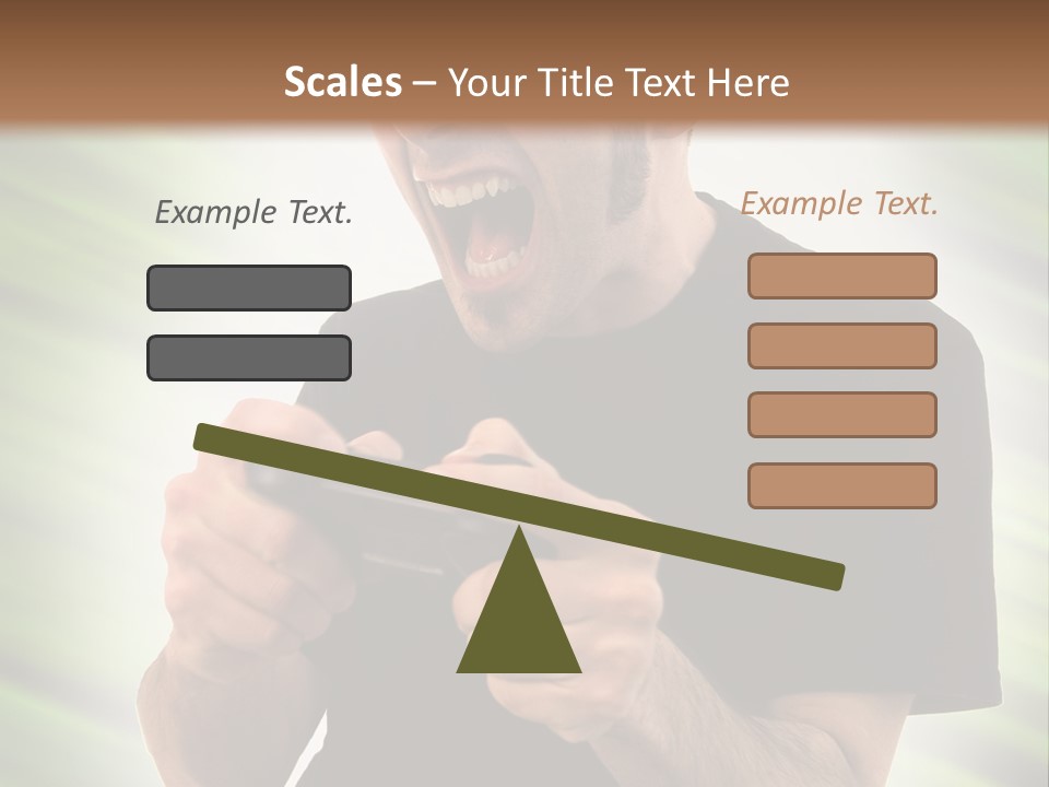 A Man Holding A Remote Control In His Hand PowerPoint Template