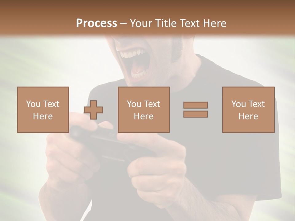 A Man Holding A Remote Control In His Hand PowerPoint Template