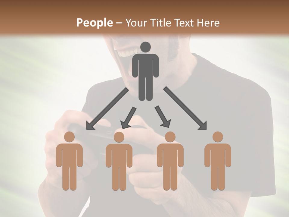 A Man Holding A Remote Control In His Hand PowerPoint Template