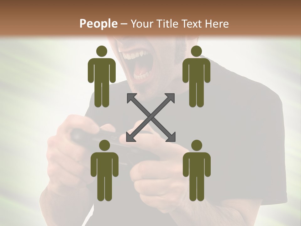 A Man Holding A Remote Control In His Hand PowerPoint Template