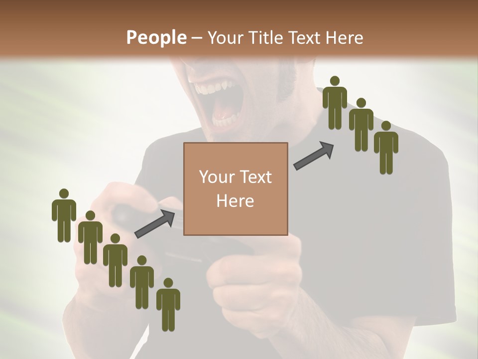 A Man Holding A Remote Control In His Hand PowerPoint Template