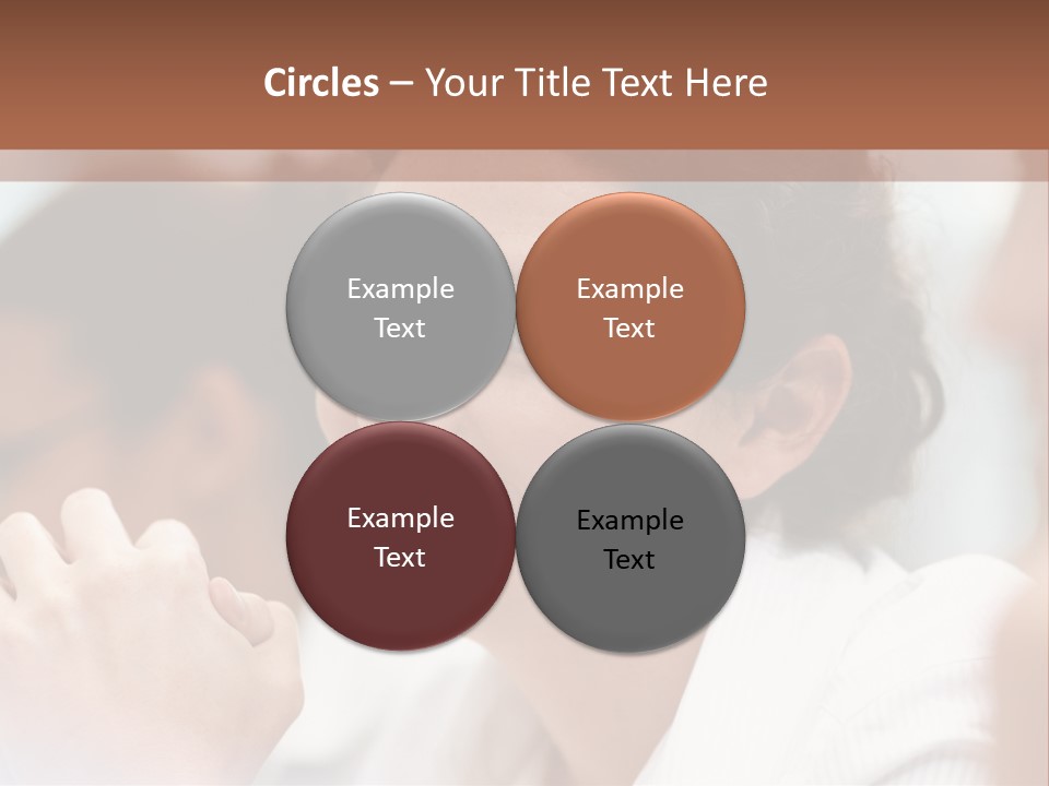 A Woman Sitting At A Table With A Smile On Her Face PowerPoint Template