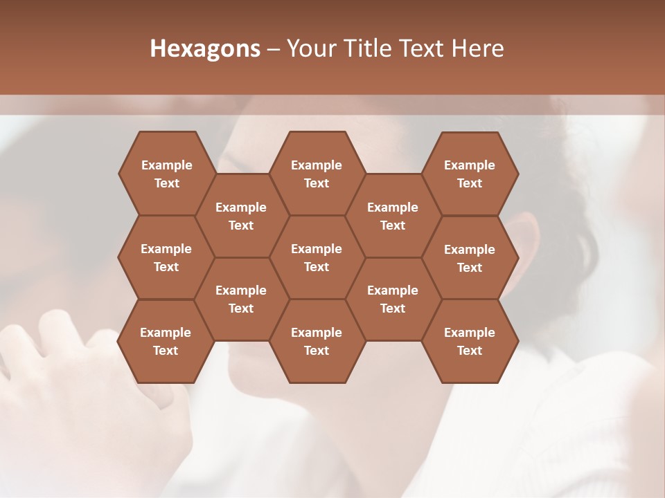 A Woman Sitting At A Table With A Smile On Her Face PowerPoint Template