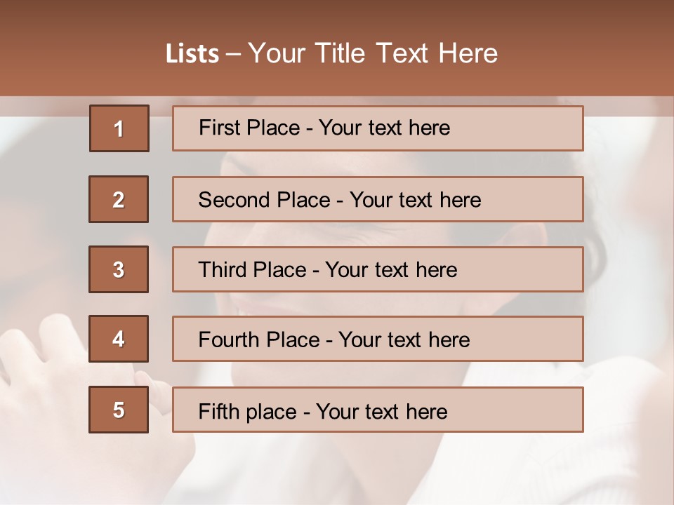 A Woman Sitting At A Table With A Smile On Her Face PowerPoint Template