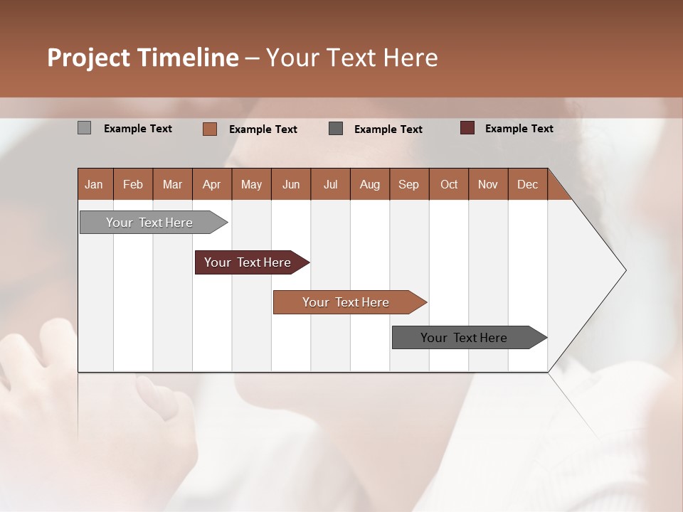 A Woman Sitting At A Table With A Smile On Her Face PowerPoint Template