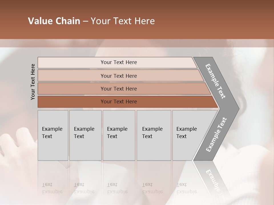 A Woman Sitting At A Table With A Smile On Her Face PowerPoint Template