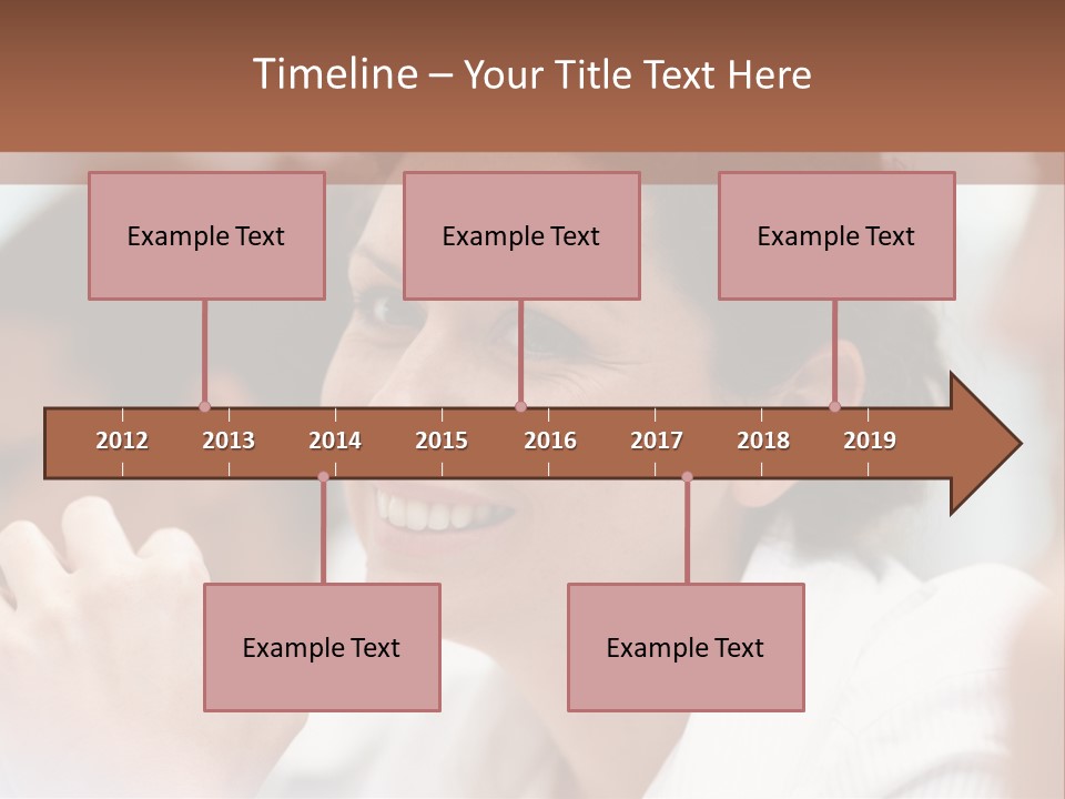 A Woman Sitting At A Table With A Smile On Her Face PowerPoint Template