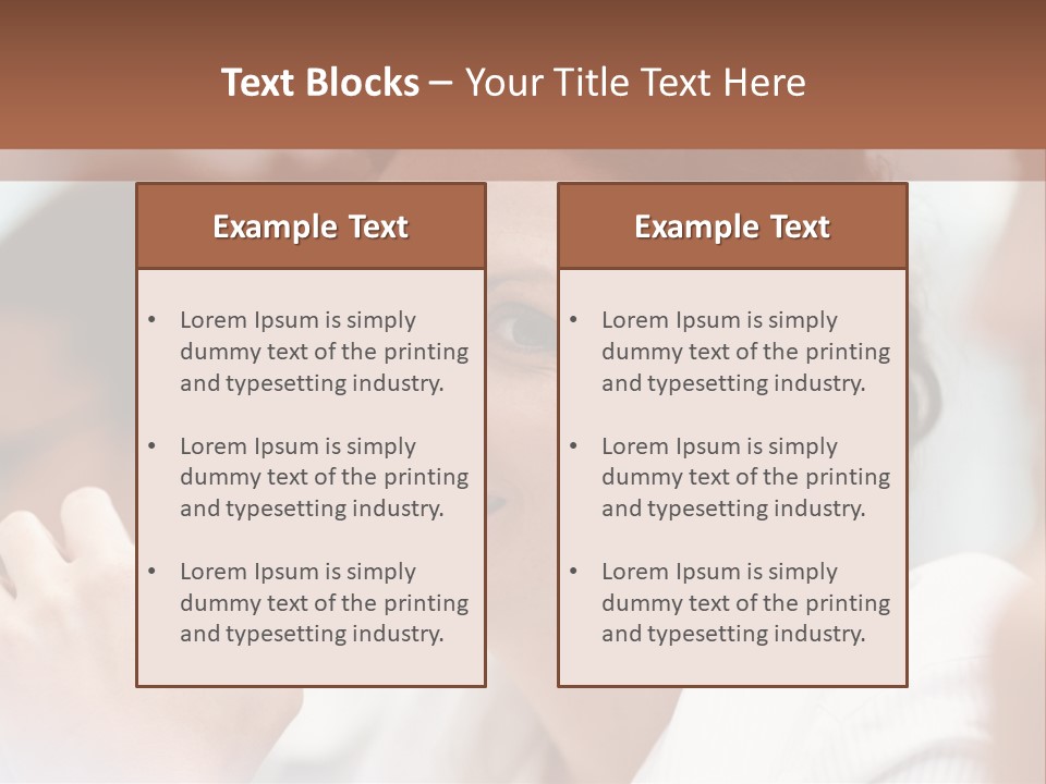 A Woman Sitting At A Table With A Smile On Her Face PowerPoint Template