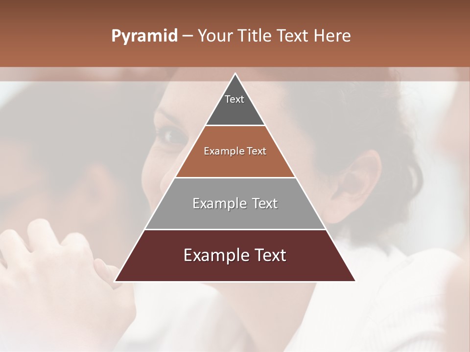 A Woman Sitting At A Table With A Smile On Her Face PowerPoint Template