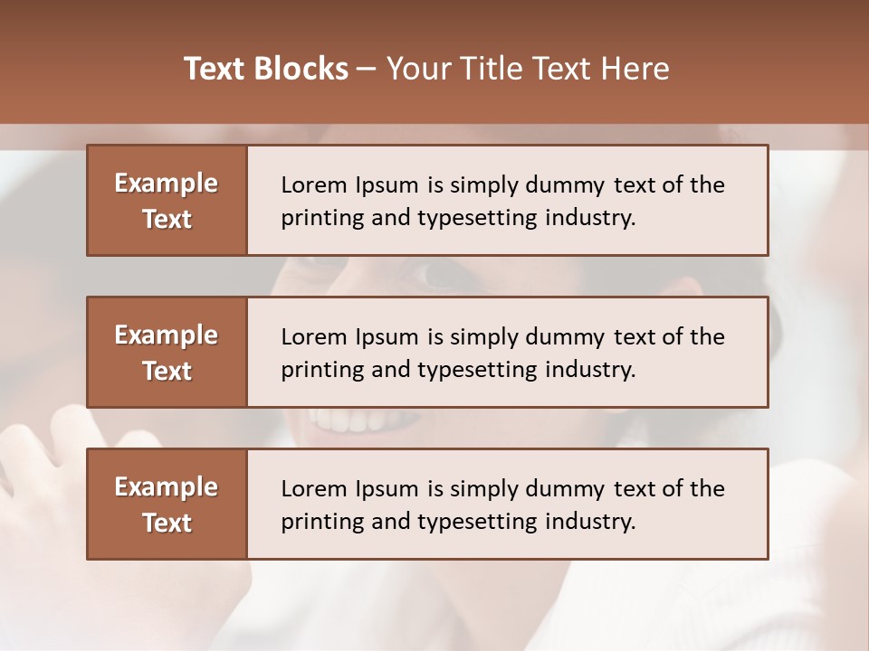A Woman Sitting At A Table With A Smile On Her Face PowerPoint Template